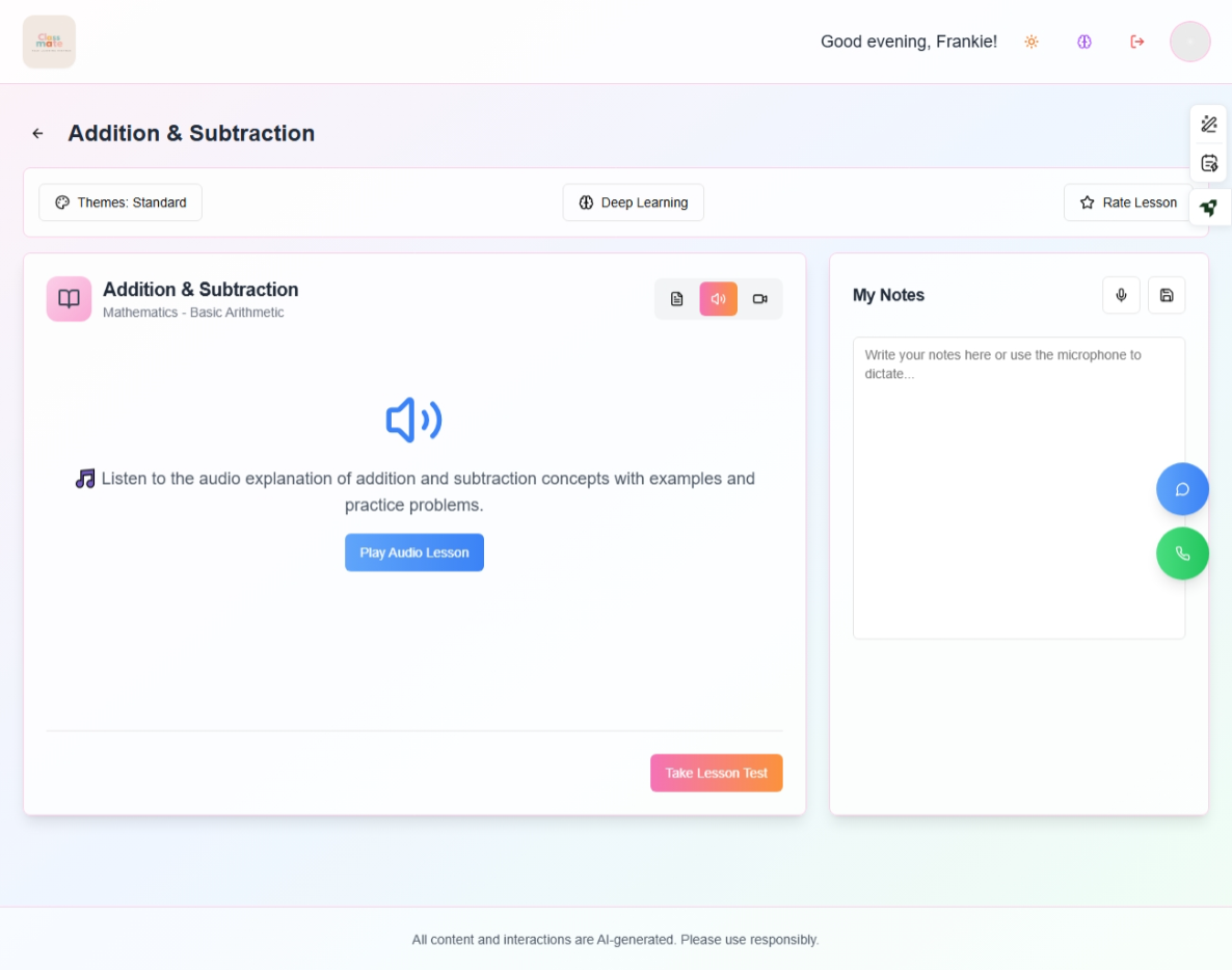 Audio Learning Interface - Multi-modal Learning